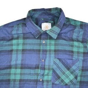 Cloudveil Mountain Works Green Plaid Long‎ Sleeve Button Front Shirt Size Medium
